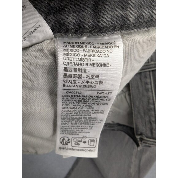 Levis 501 Jeans Mens 42x30 Gray Denim Button Fly Straight Original Fit Red Tab - Picture 12 of 14